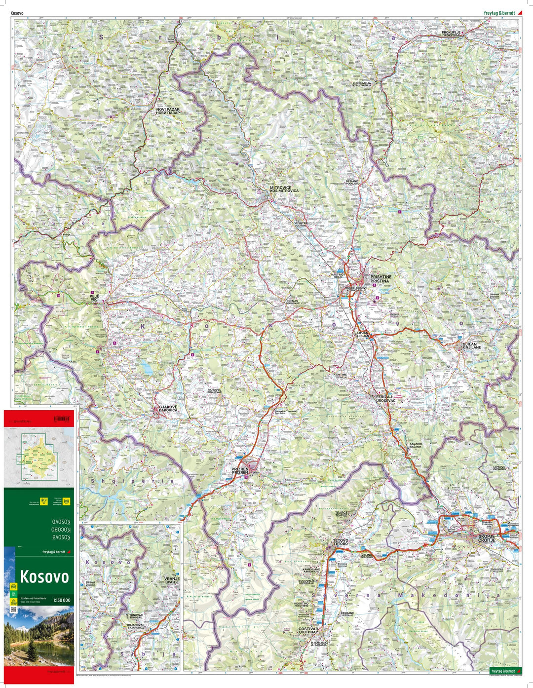 Carte routière - Kosovo | Freytag & Berndt carte pliée Freytag & Berndt 