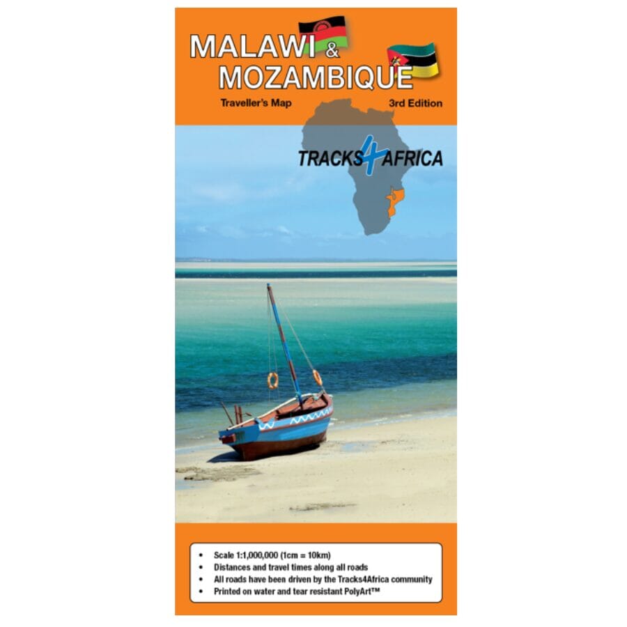 Carte routière - Mozambique et Malawi | Tracks4Africa carte de voyage Tracks4Africa 