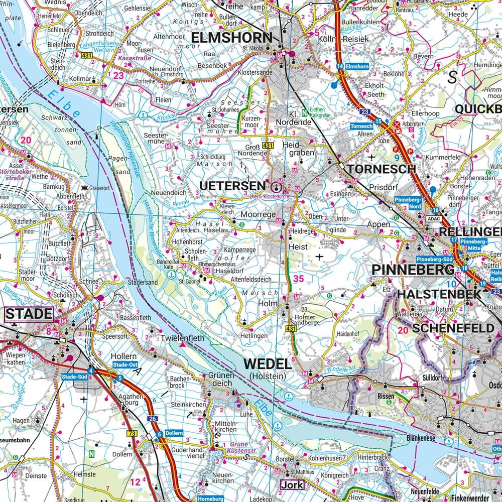 Carte routière n° 1 (Allemagne) - Schleswig-Holstein, Hambourg | Freytag & Berndt - 1/150 000 carte pliée Freytag & Berndt 