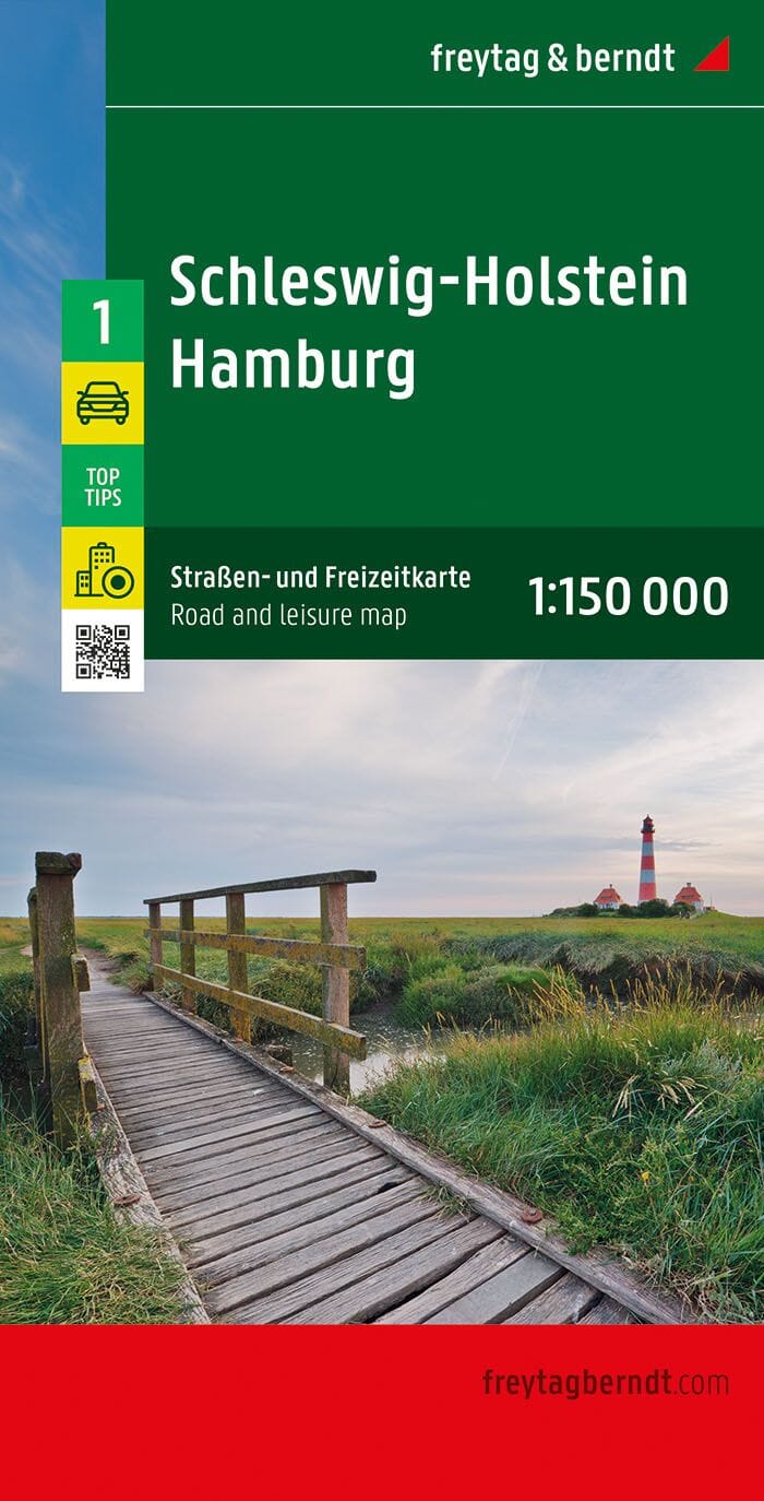 Carte routière n° 1 (Allemagne) - Schleswig-Holstein, Hambourg | Freytag & Berndt - 1/150 000 carte pliée Freytag & Berndt 