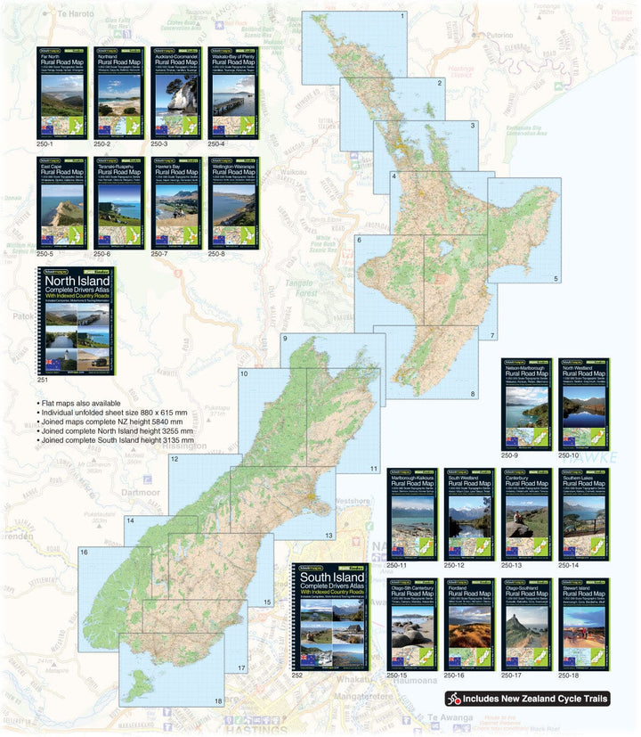 Carte routière n° 10 - Nord-Ouest, routes rurales au 1/250 000 (Nouvelle-Zélande) | Kiwi Maps carte pliée Kiwi Maps 