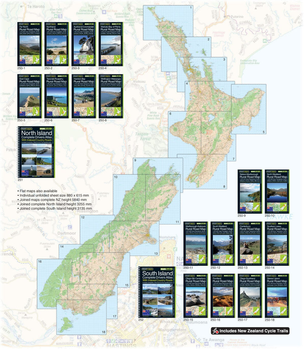 Carte routière n° 13 - Canterbury, routes rurales au 1/250 000 (Nouvelle-Zélande) | Kiwi Maps carte pliée Kiwi Maps 