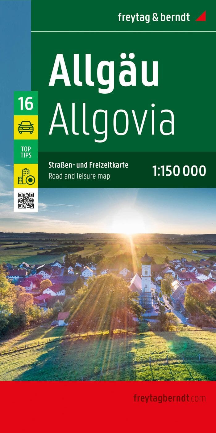 Carte routière n° 16 (Allemagne) - Allgäu (Bade-Wurtemberg) | Freytag & Berndt - 1/150 000 carte pliée Freytag & Berndt 