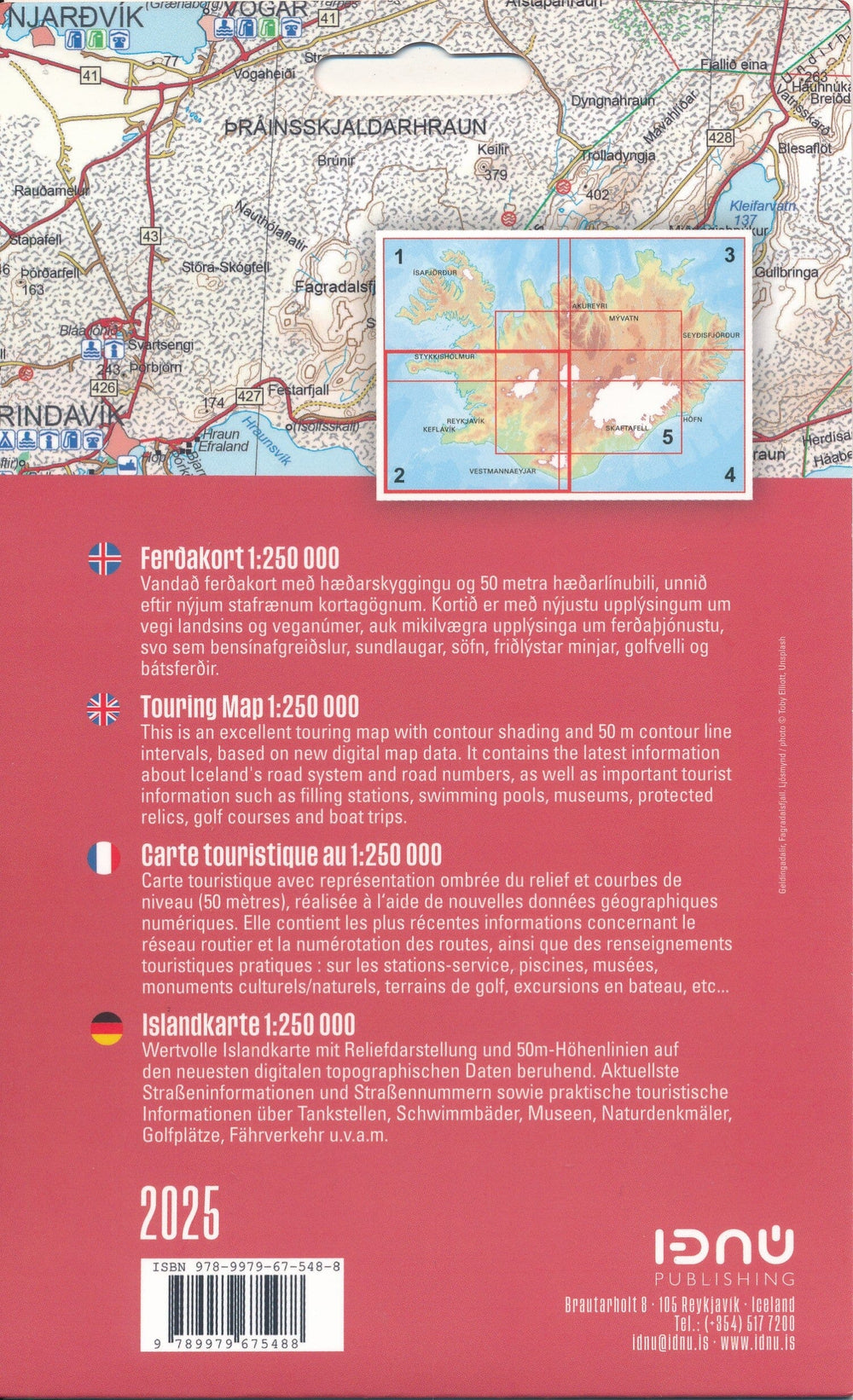 Carte routière n° 2 - Islande Sud-Ouest | Ferdakort carte de voyage Ferdakort 