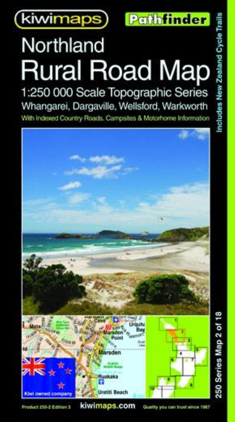 Carte routière n° 2 - Northland, routes rurales au 1/250 000 (Nouvelle-Zélande) | Kiwi Maps carte pliée Kiwi Maps 