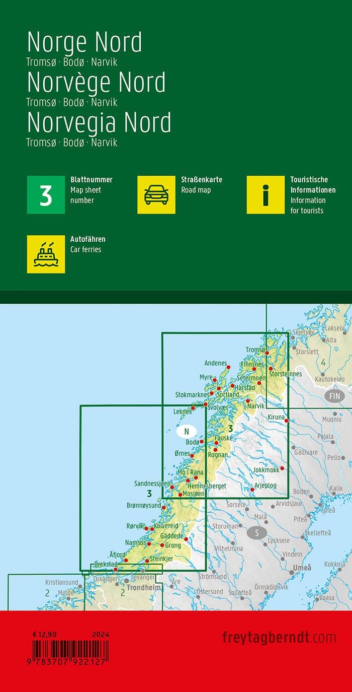 Carte routière n° 3 - Norvège Nord (autour de Narvik) | Freytag & Berndt carte pliée Freytag & Berndt 