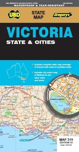 Carte routière n° 319 - Victoria State & Cities | UBD Gregory's carte de voyage UBD Gregory's 