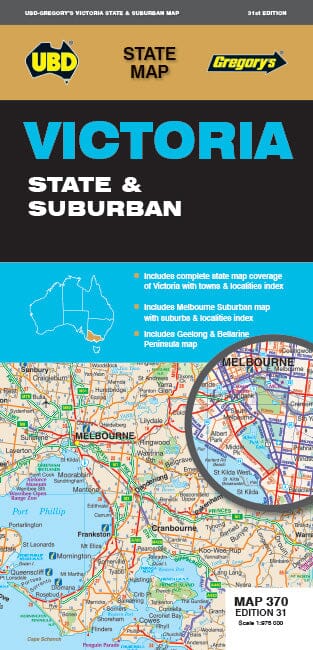 Carte routière n° 370 - Victoria State & Suburban | UBD Gregory's carte pliée UBD Gregory's 