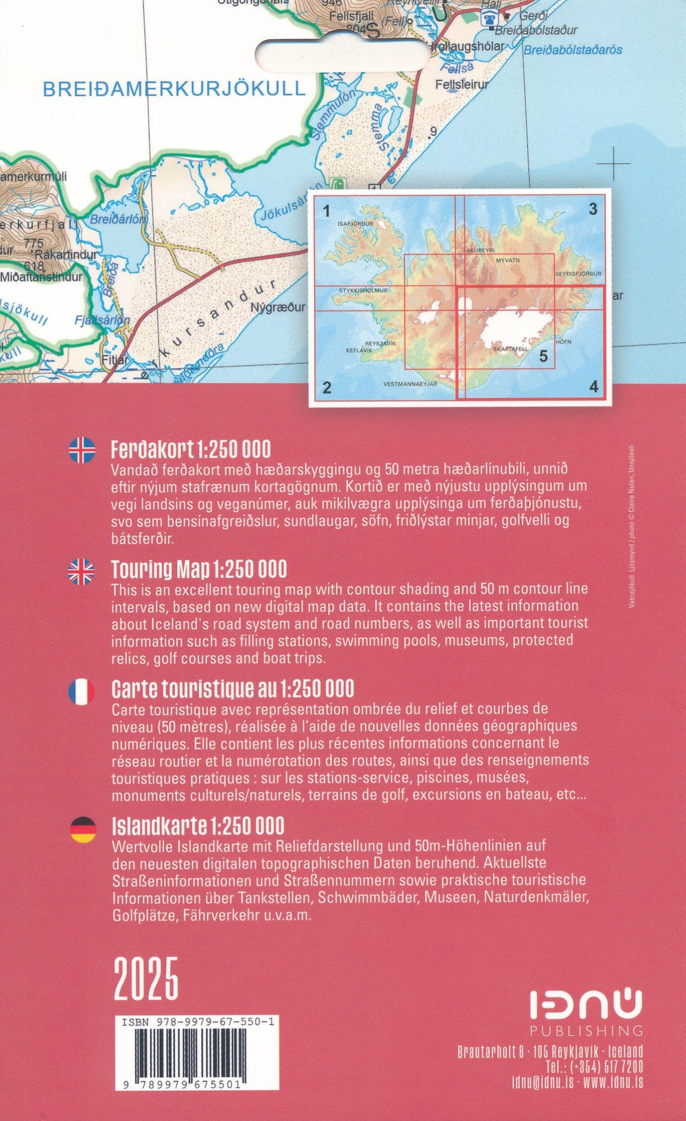 Carte routière n° 4 - Islande Sud-Est | Ferdakort carte de voyage Ferdakort 