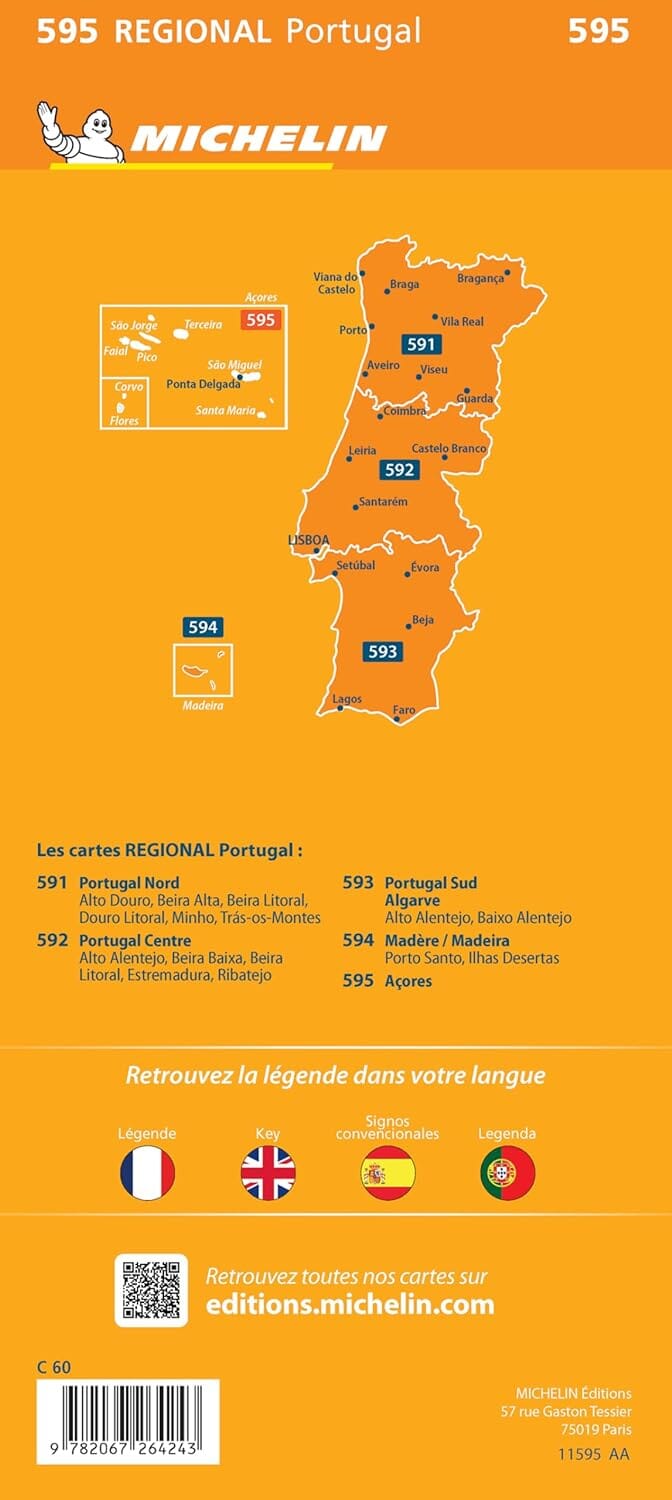 Carte routière n° 595 - Açores | Michelin carte pliée Michelin 