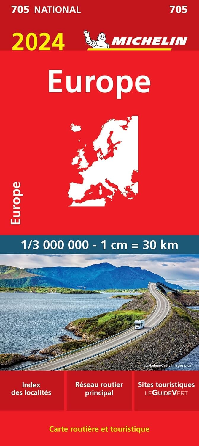 Carte routière n° 705 - Europe 2024 | Michelin carte de voyage Michelin 