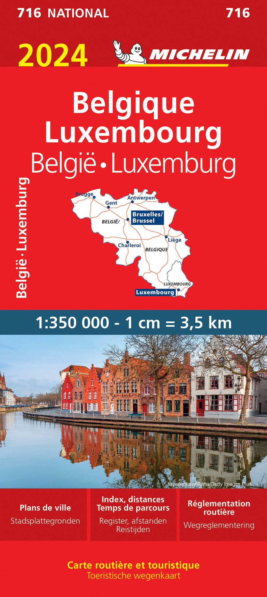 Carte routière n° 716 - Belgique & Luxembourg 2024 | Michelin carte pliée Michelin 