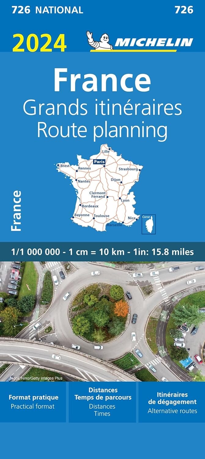 Carte routière n° 726 - France : Grands Itinéraires 2024 | Michelin carte pliée Michelin 