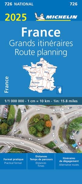 Carte routière n° 726 - France : Grands Itinéraires 2025 | Michelin carte pliée Michelin 