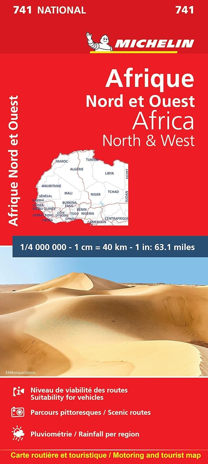 Carte routière n° 741 - Afrique - Nord et Ouest | Michelin carte pliée Michelin 