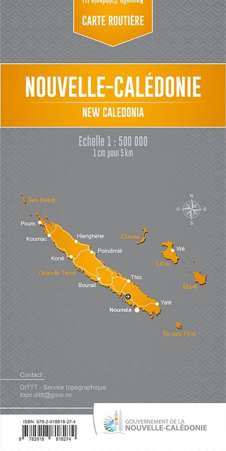 Carte routière - Nouvelle-Calédonie carte pliée Dilibel 