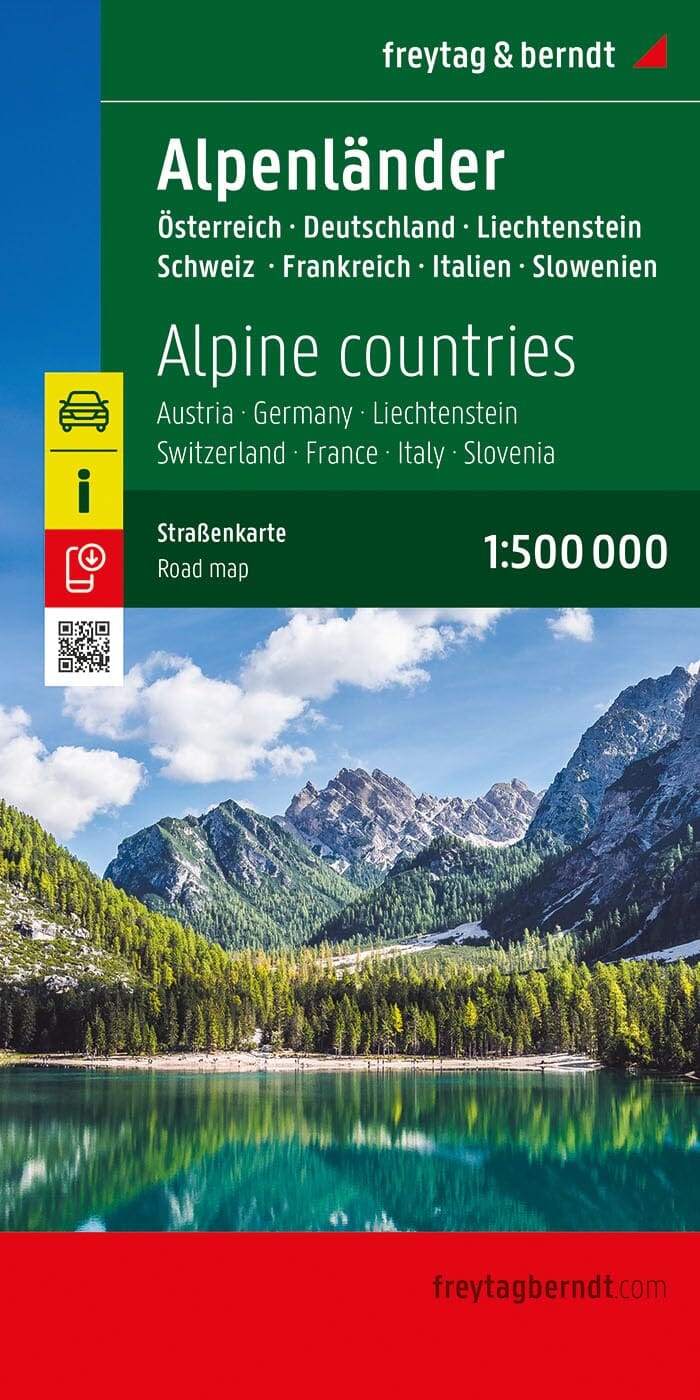 Carte routière - Pays alpins (Autriche, Allemagne, Liechtenstein, Suisse, France, Italie, Slovénie) | Freytag & Berndt carte de voyage Freytag & Berndt 