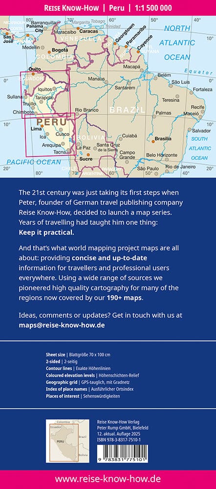 Carte routière - Pérou | Reise Know How carte pliée Reise Know-How 