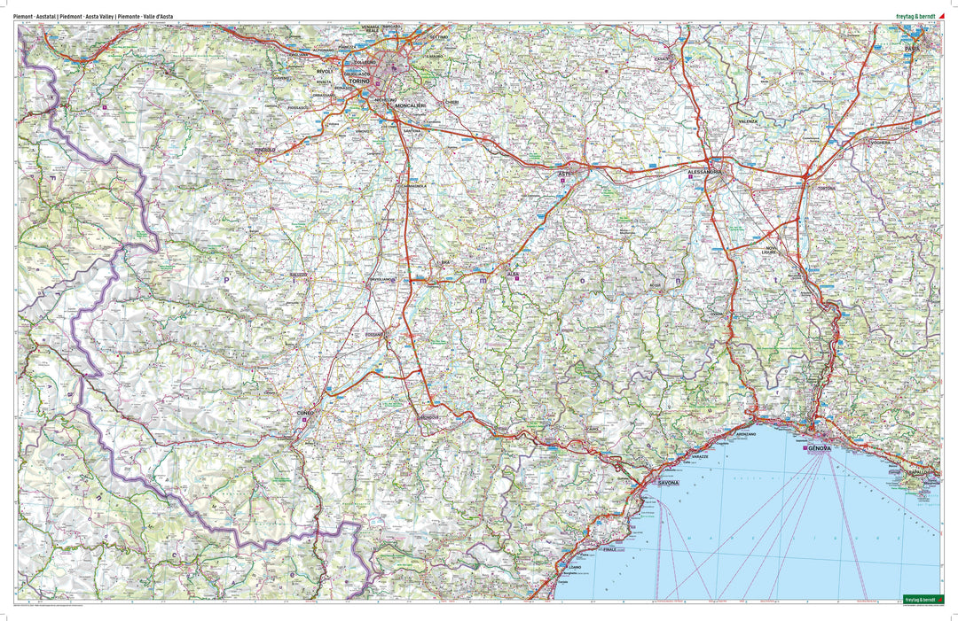 Carte routière - Piémont, région de Turin & Vallée d’Aoste (Italie) | Freytag & Berndt carte pliée Freytag & Berndt 