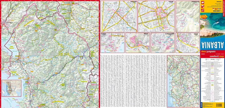 Carte routière plastifiée - Albanie | Express Map carte pliée Express Map 