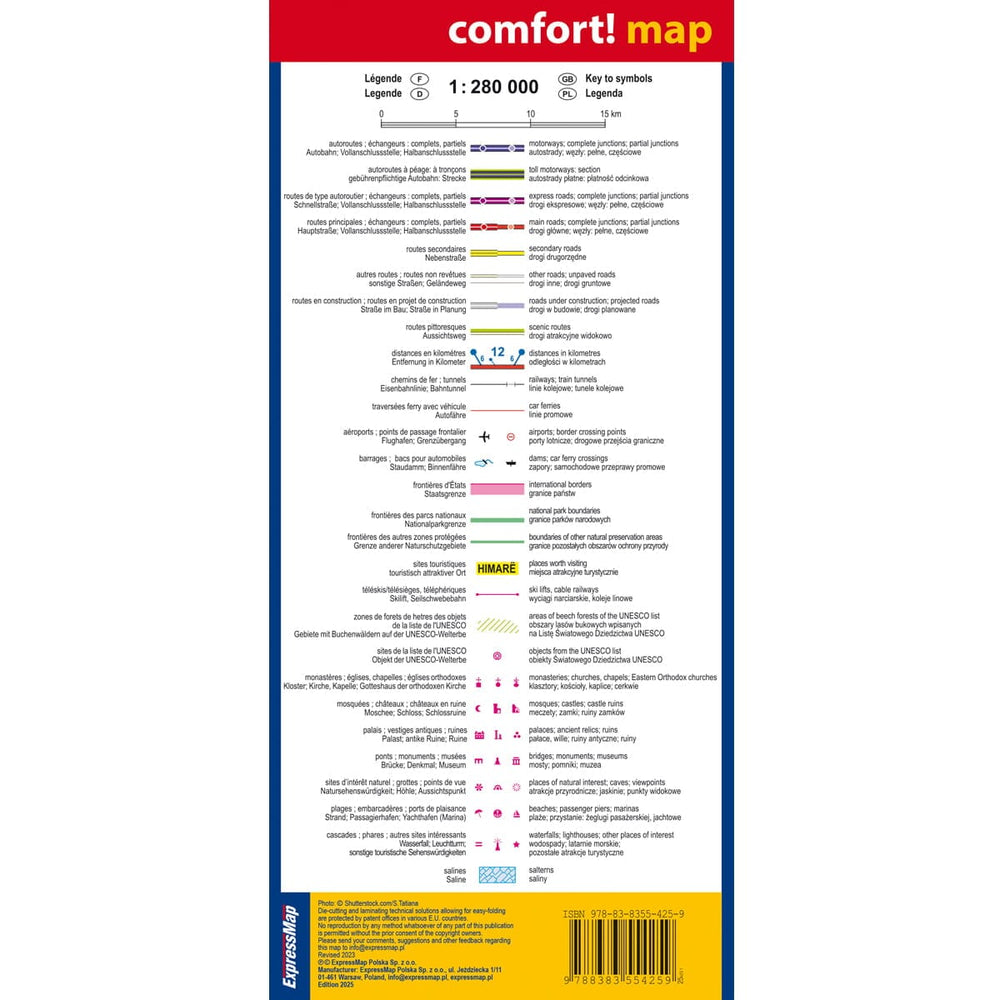 Carte routière plastifiée - Albanie | Express Map carte pliée Express Map 