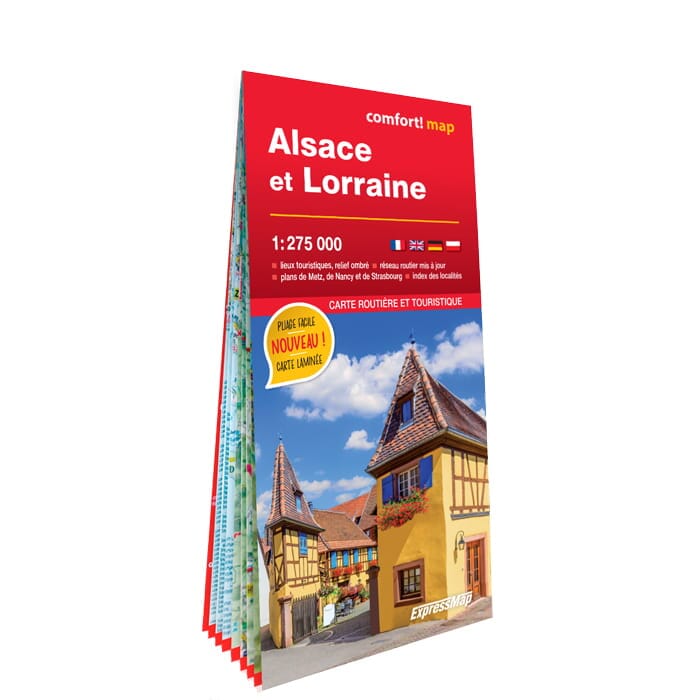 Carte routière plastifiée - Alsace, Lorraine | Express Map carte pliée Express Map 