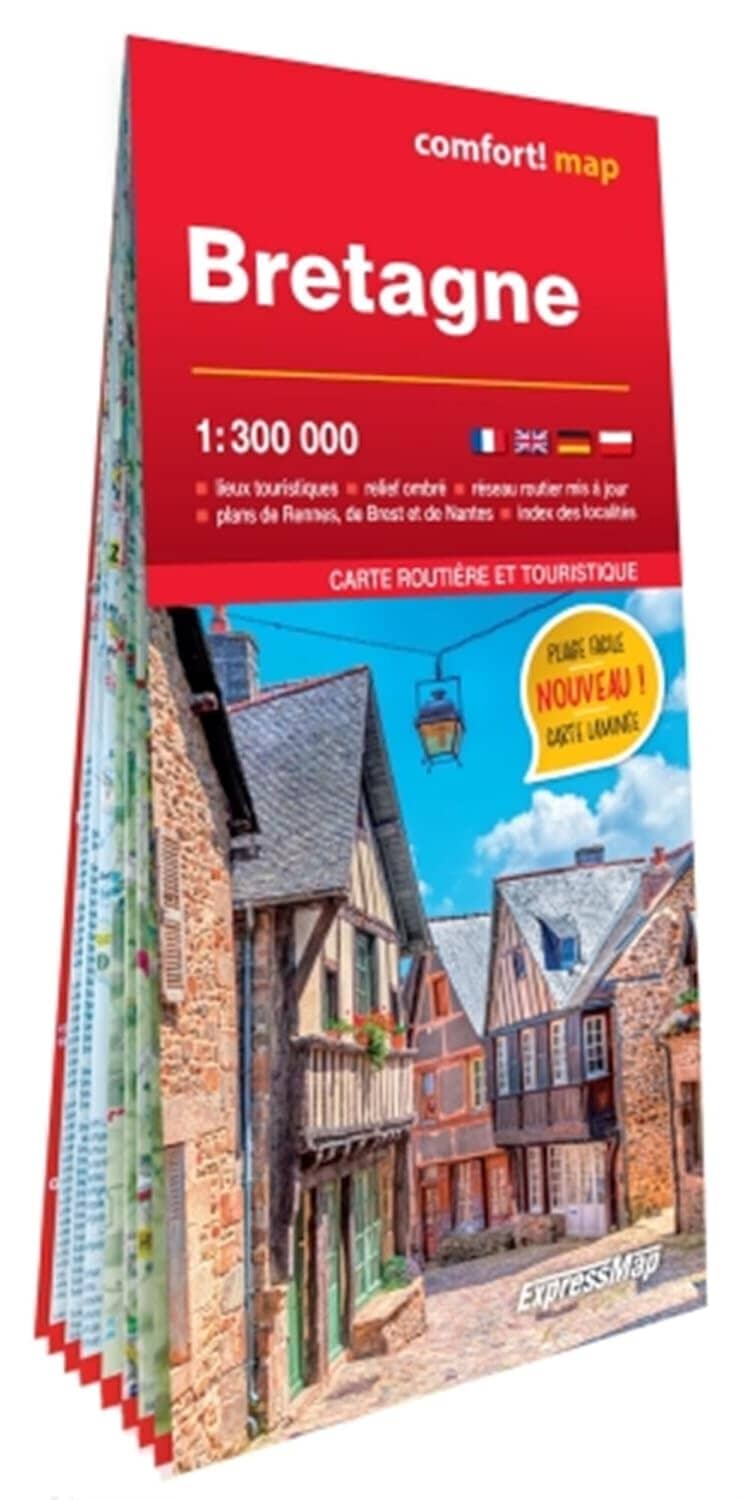 Carte routière plastifiée - Bretagne | Express Map carte pliée Express Map 