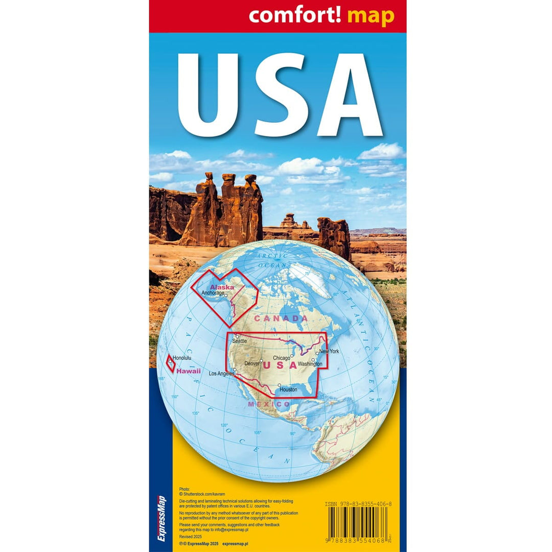 Carte routière plastifiée - États-Unis | Express Map carte pliée Express Map 