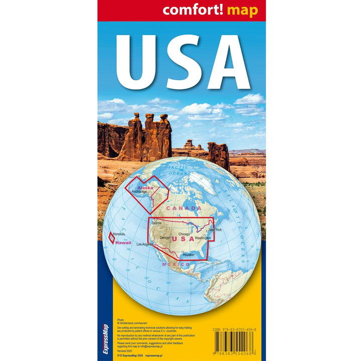 Carte routière plastifiée - États-Unis | Express Map carte pliée Express Map 