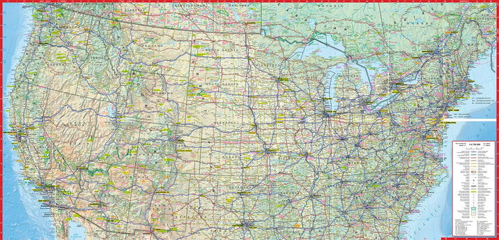 Carte routière plastifiée - États-Unis | Express Map carte pliée Express Map 