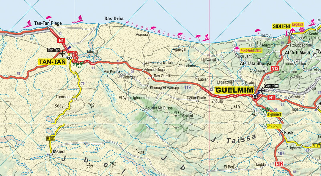 Carte routière plastifiée - Maroc | Express Map carte pliée Express Map 