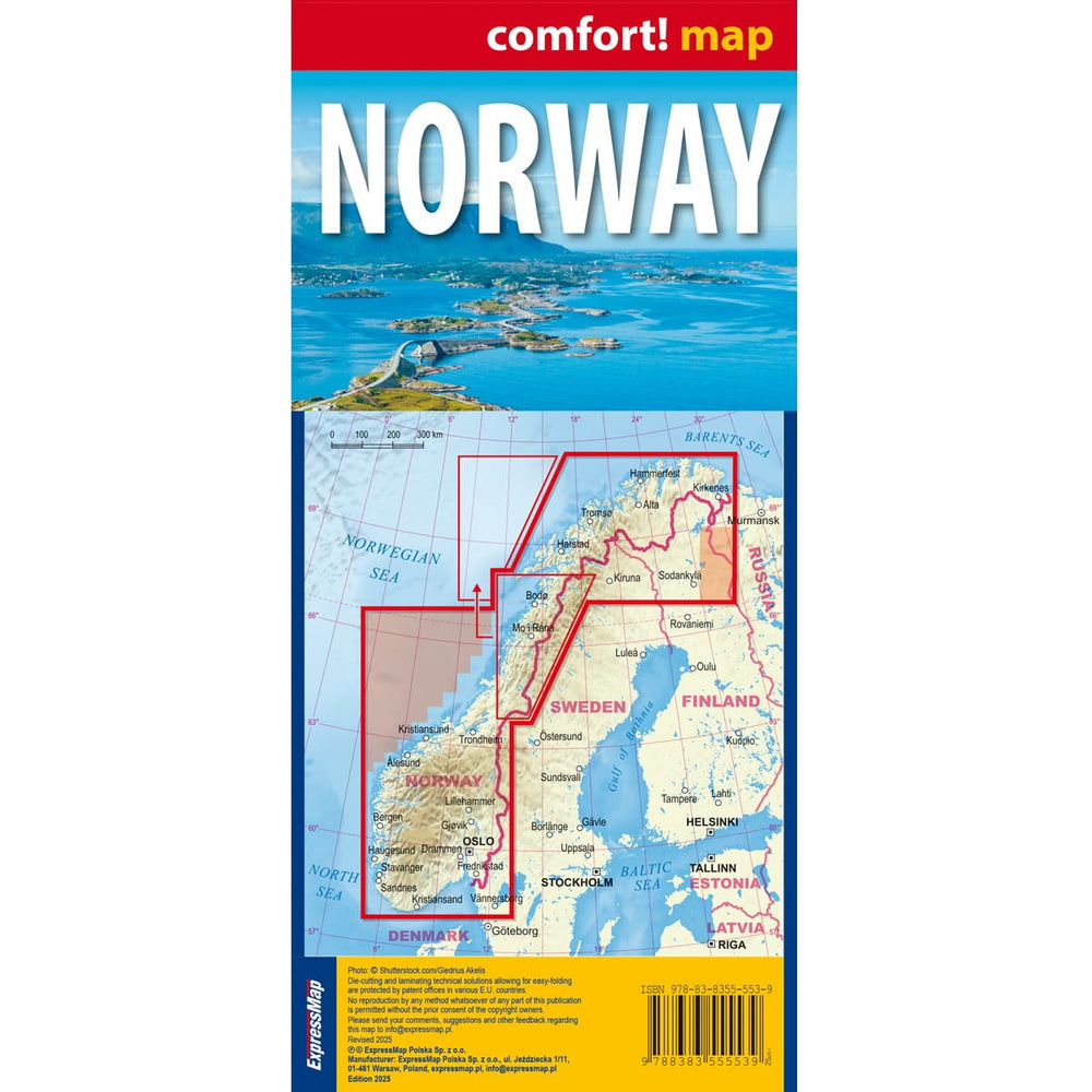 Carte routière plastifiée - Norvège | Express Map carte pliée Express Map 