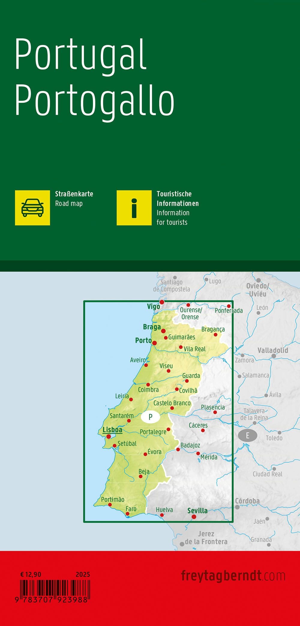 Carte routière - Portugal | Freytag & Berndt carte de voyage Freytag & Berndt 