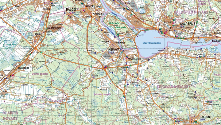 Carte routière - Riga et environs | Jana Seta carte pliée Jana Seta 