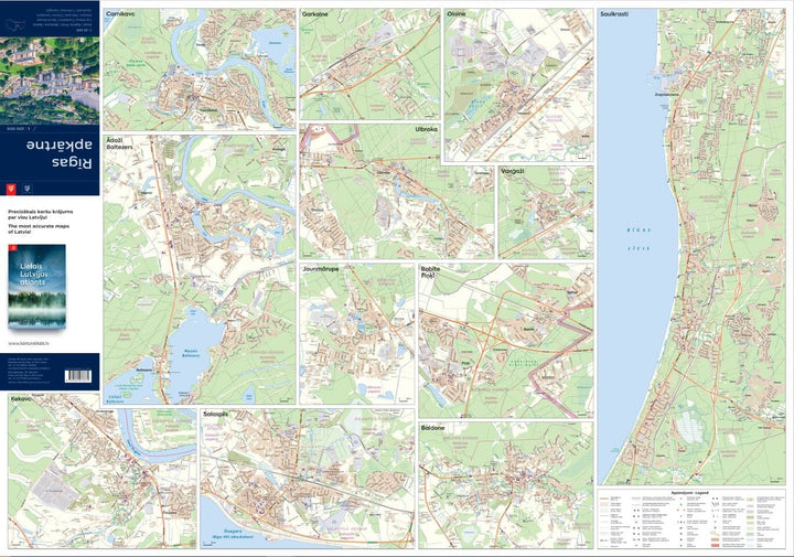 Carte routière - Riga et environs | Jana Seta carte pliée Jana Seta 