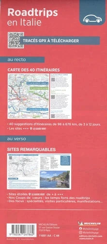 Carte routière - Roadtrips en Italie | Michelin carte de voyage Michelin 