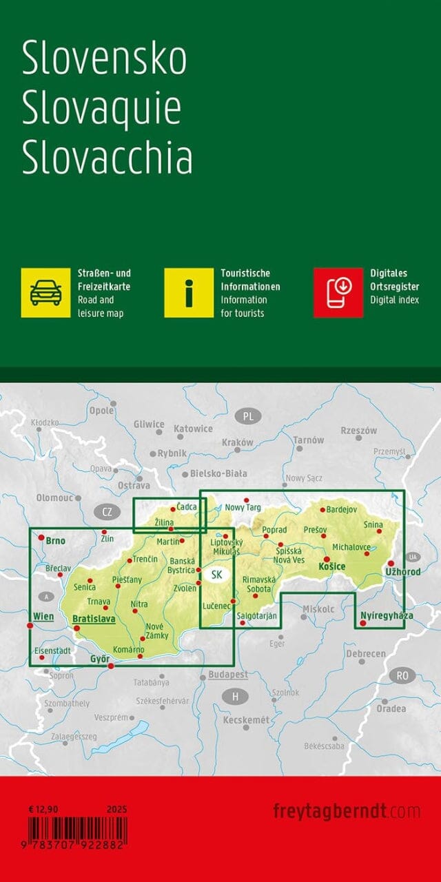 Carte routière - Slovaquie au 1/200 000 | Freytag & Berndt carte pliée Freytag & Berndt 