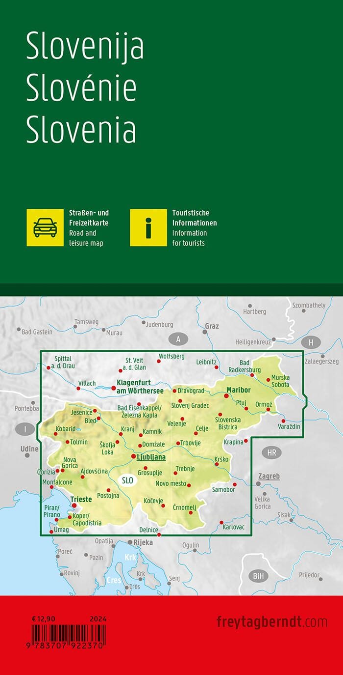 Carte routière - Slovénie au 1/200 000 | Freytag & Berndt carte pliée Freytag & Berndt 