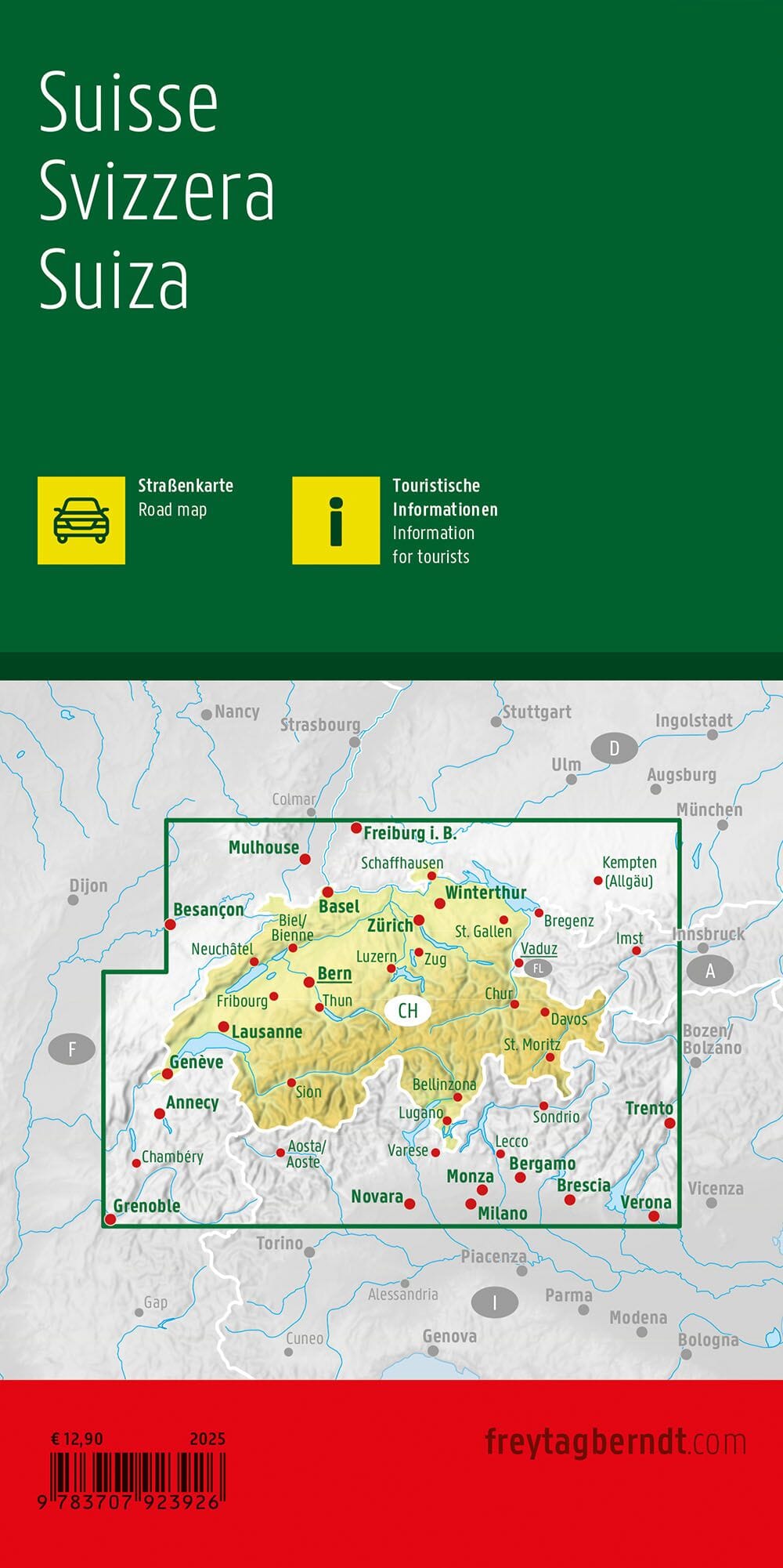 Carte routière - Suisse | Freytag & Berndt carte pliée Freytag & Berndt 