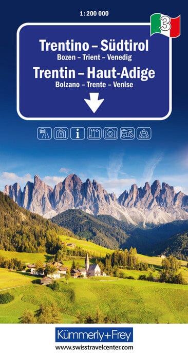 Carte routière - Trentin-Haut-Adige (Tyrol du Sud) | Kümmerly & Frey carte pliée Kümmerly & Frey 