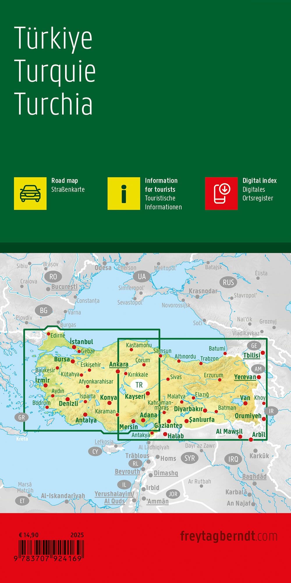 Carte routière - Turquie | Freytag & Berndt carte de voyage Freytag & Berndt 