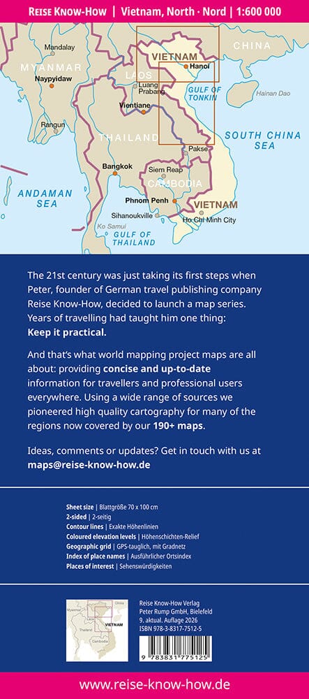 Carte routière - Vietnam Nord | Reise Know How carte de voyage Reise Know-How 