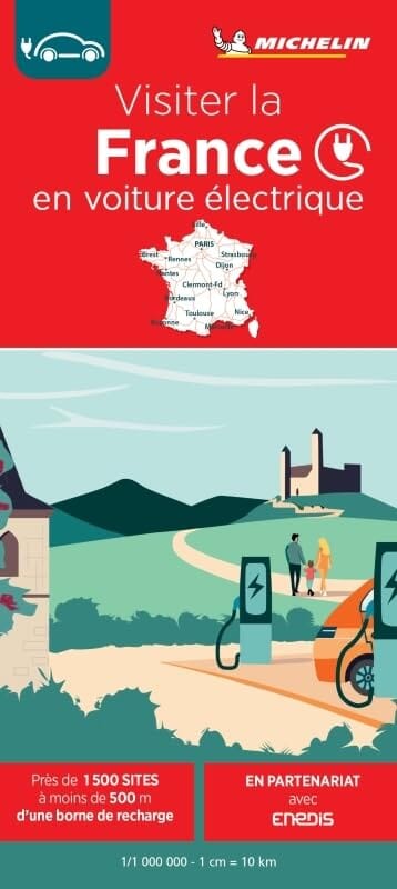 Carte routière - Visiter la France en voiture électrique | Michelin carte pliée Michelin 