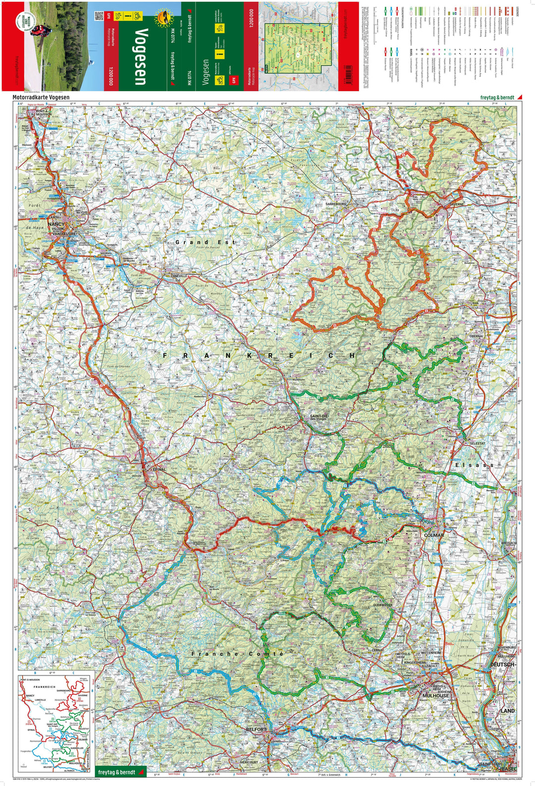 Carte spéciale moto - Vosges | Freytag & Berndt carte pliée Freytag & Berndt 