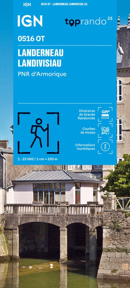 Carte TOP 25 n° 0516 OT - Landerneau, Landivisiau & PNR d'Armorique| IGN carte pliée IGN 