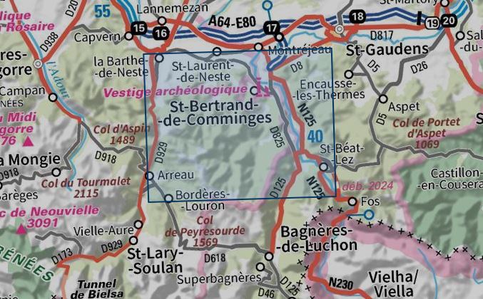 Carte TOP 25 n° 1847 OT - Saint-Bertrand-de-Cominges (Pyrénées) | IGN carte pliée IGN 