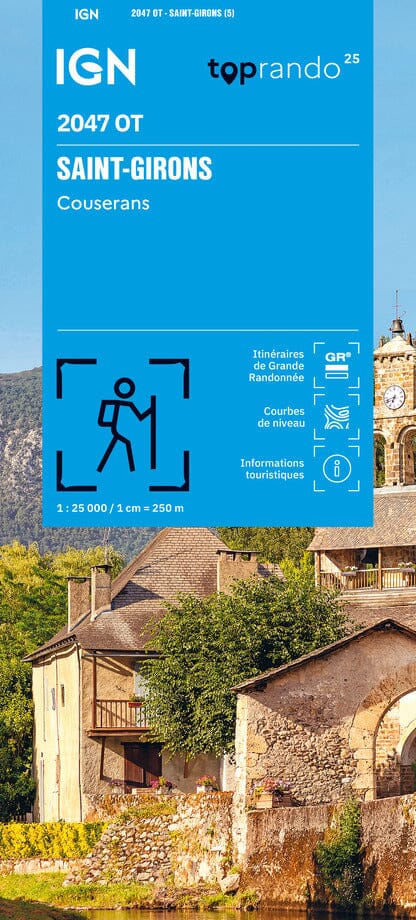 Carte TOP 25 n° 2047 OT - Saint-Girons & Couserans (Pyrénées) | IGN carte pliée IGN 