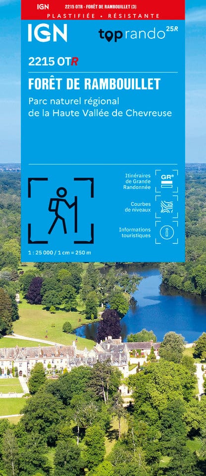 Carte TOP 25 n° 2215 OTR (Résistante) - Forêt de Rambouillet (PNR de la Haute Vallée de Chevreuse) | IGN carte pliée IGN 