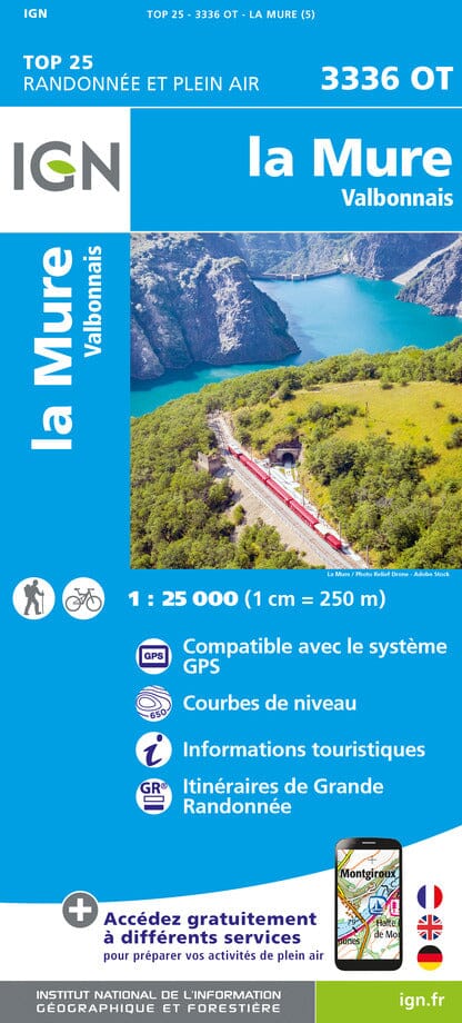 Carte TOP 25 n° 3336 OT - La Mure & Valbonnais (Alpes) | IGN carte pliée IGN 