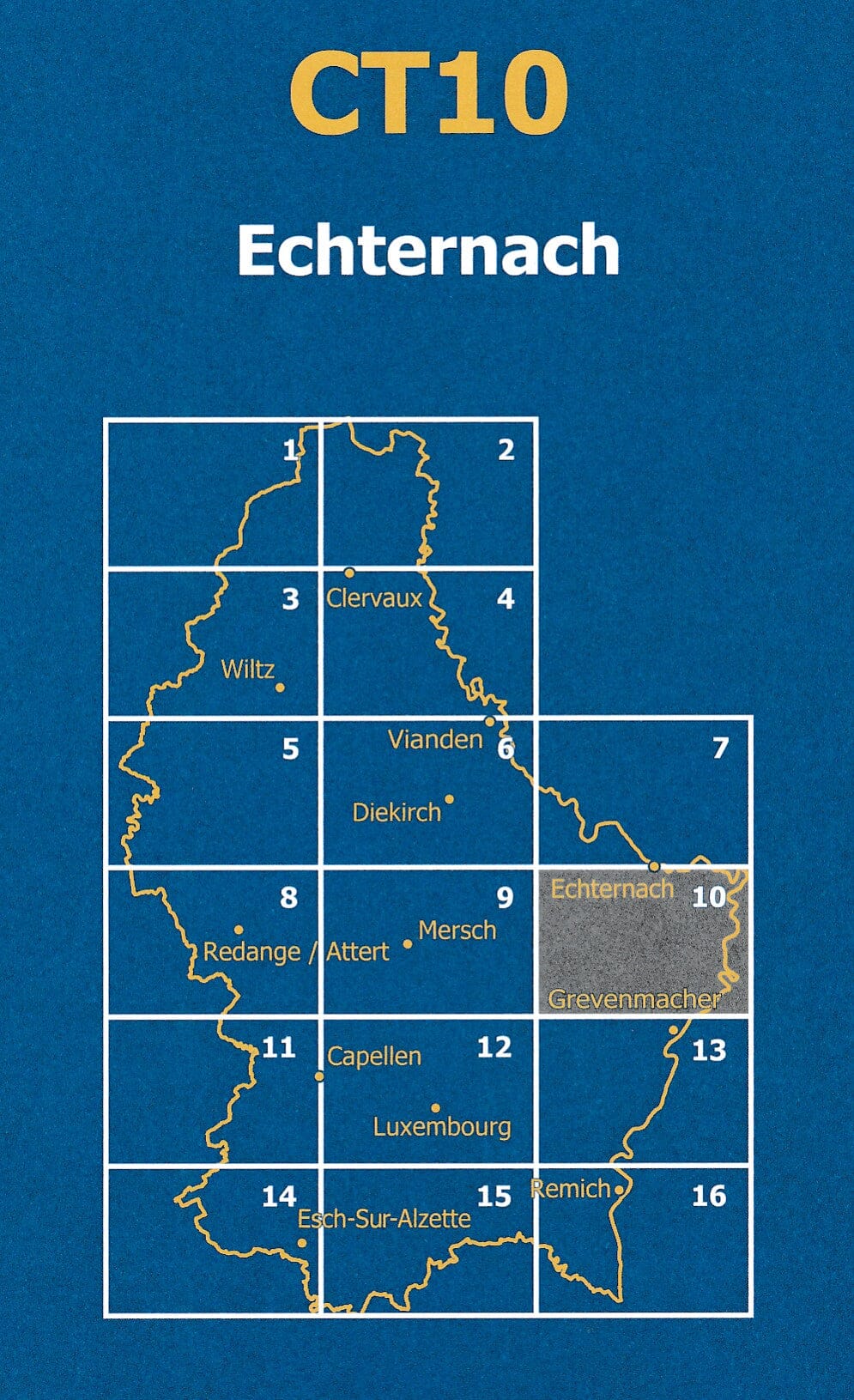 Carte topographique CT10 - Echternach (Grand-Duché de Luxembourg) carte pliée Service topographique du Luxembourg 